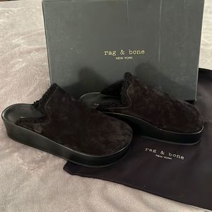 NIB Rag and Bone Eisa shearling Slip On Loafer size 37 MSRP $450